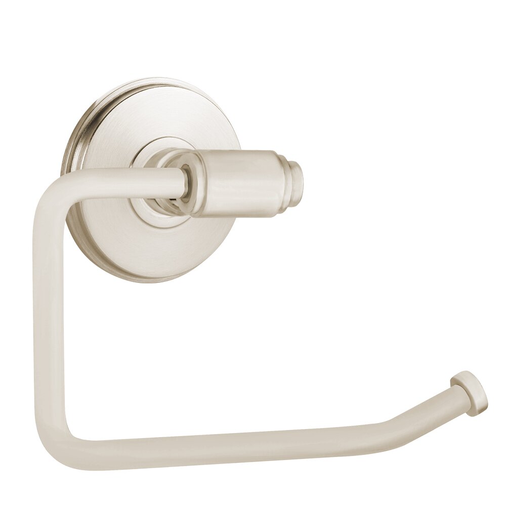 Toilet Paper Holder with Watford Rosette in Satin Nickel