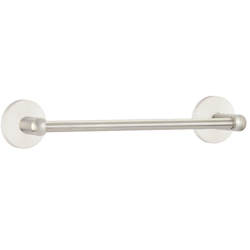 18" Single Towel Bar with Disk Rose in Brushed Stainless Steel
