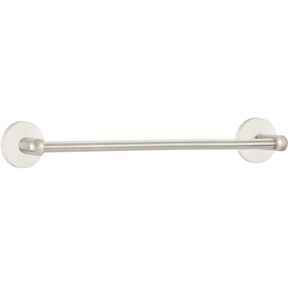 24" Single Towel Bar with Disk Rose in Brushed Stainless Steel