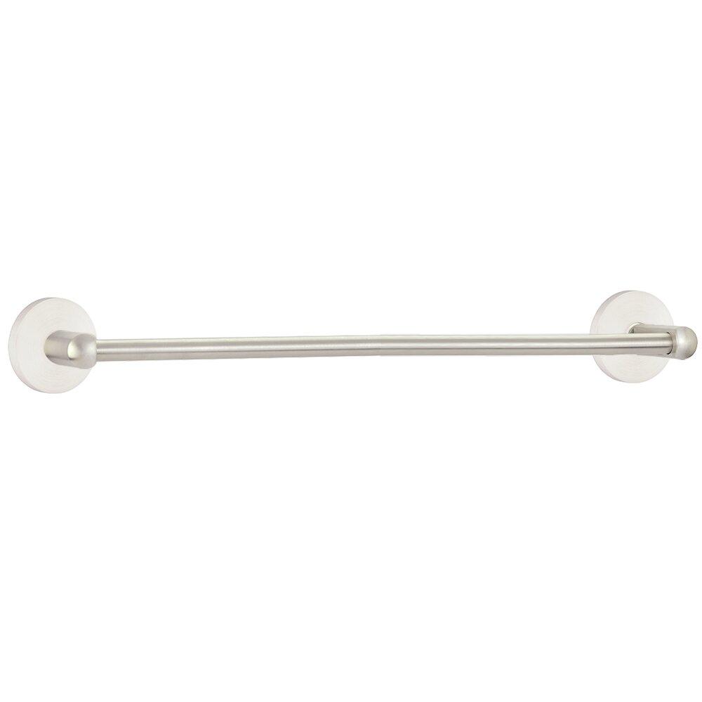 30" Single Towel Bar with Disk Rose in Brushed Stainless Steel
