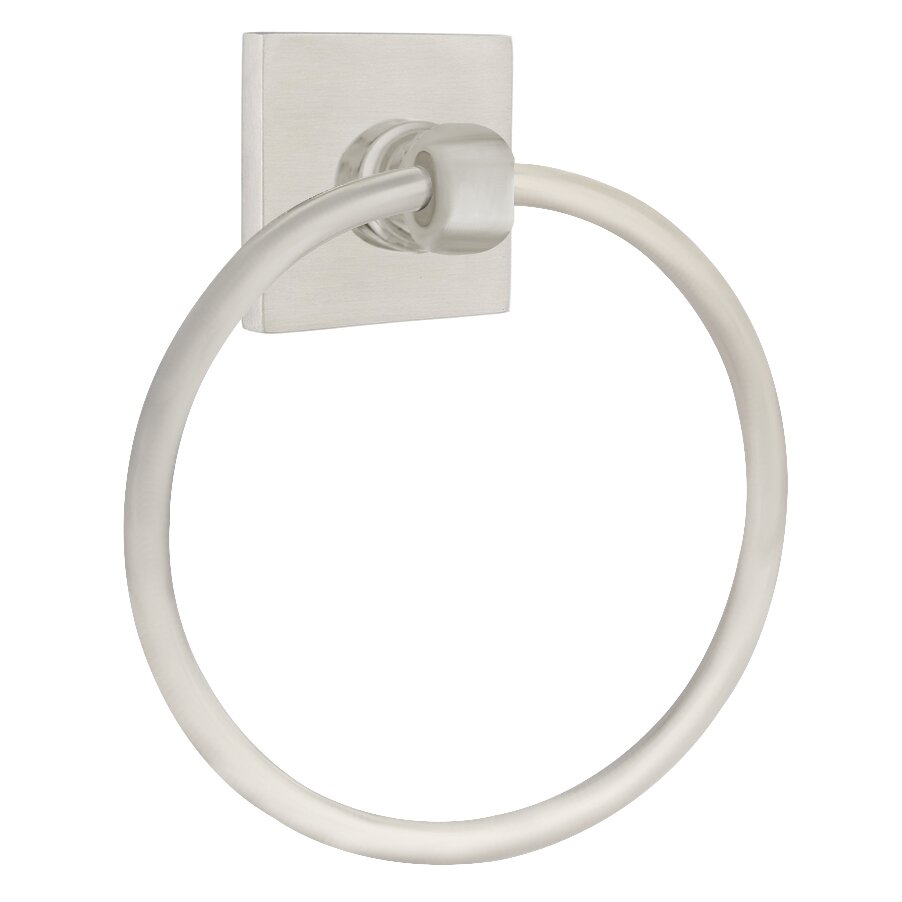 Square Towel Ring in Brushed Stainless Steel