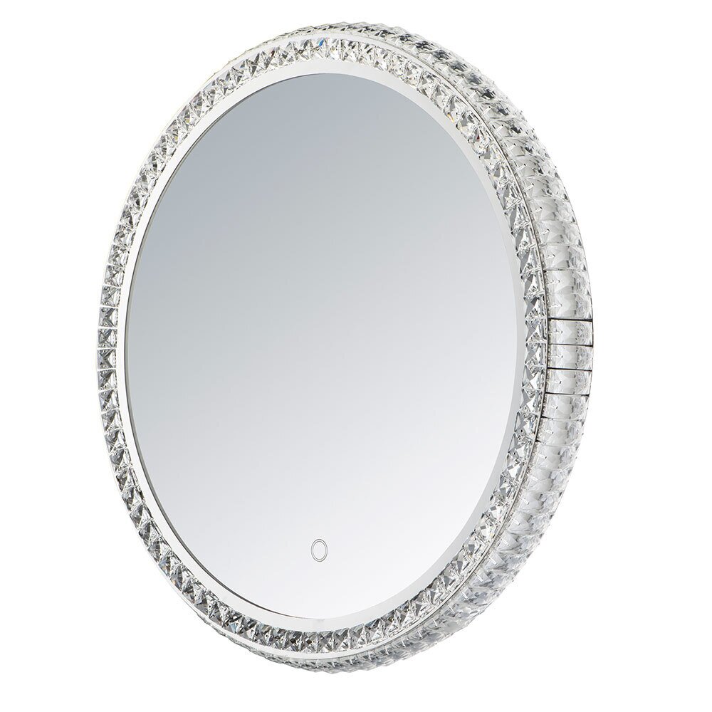 24" Round Crystal LED Mirror in Mirror