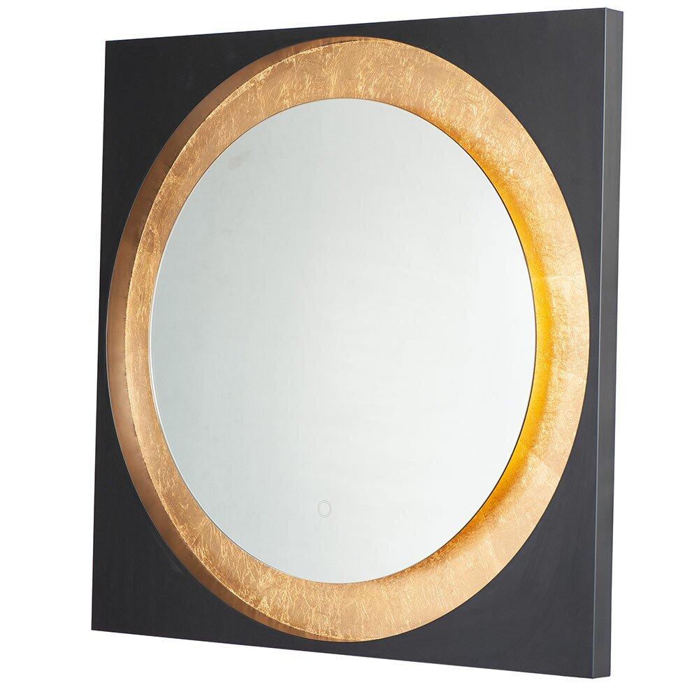 LED Mirror Square 31.5" in Gold Leaf / Black