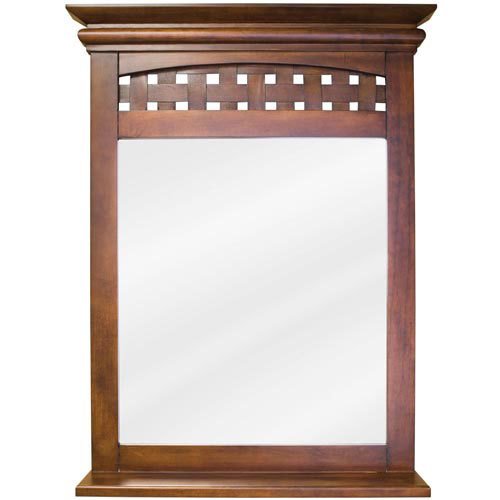 26" x 34 1/4" Mirror in Nutmeg with 3 1/2" Shelf and Beveled Glass