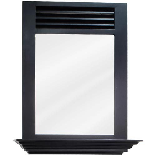 25 1/2" x 30" Mirror in Espresso with 4" Shelf and Beveled Glass