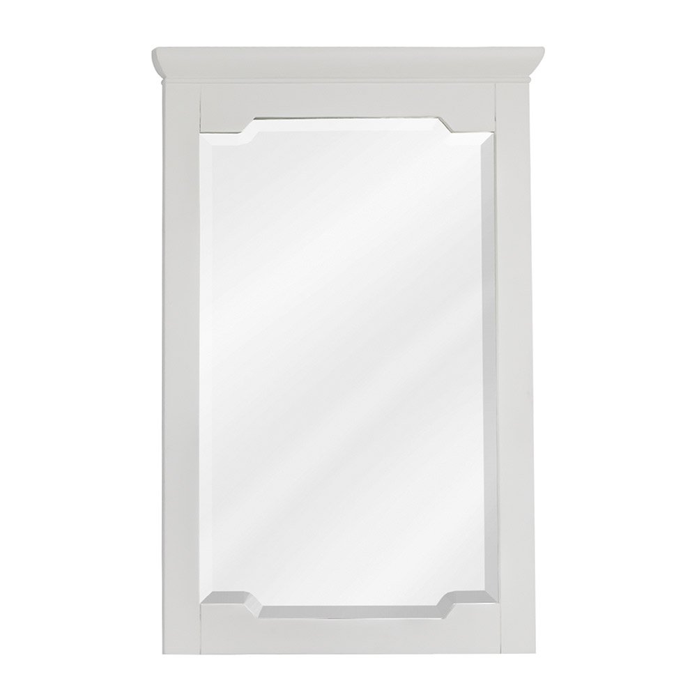 22" x 34" Mirror with Beveled Glass in White