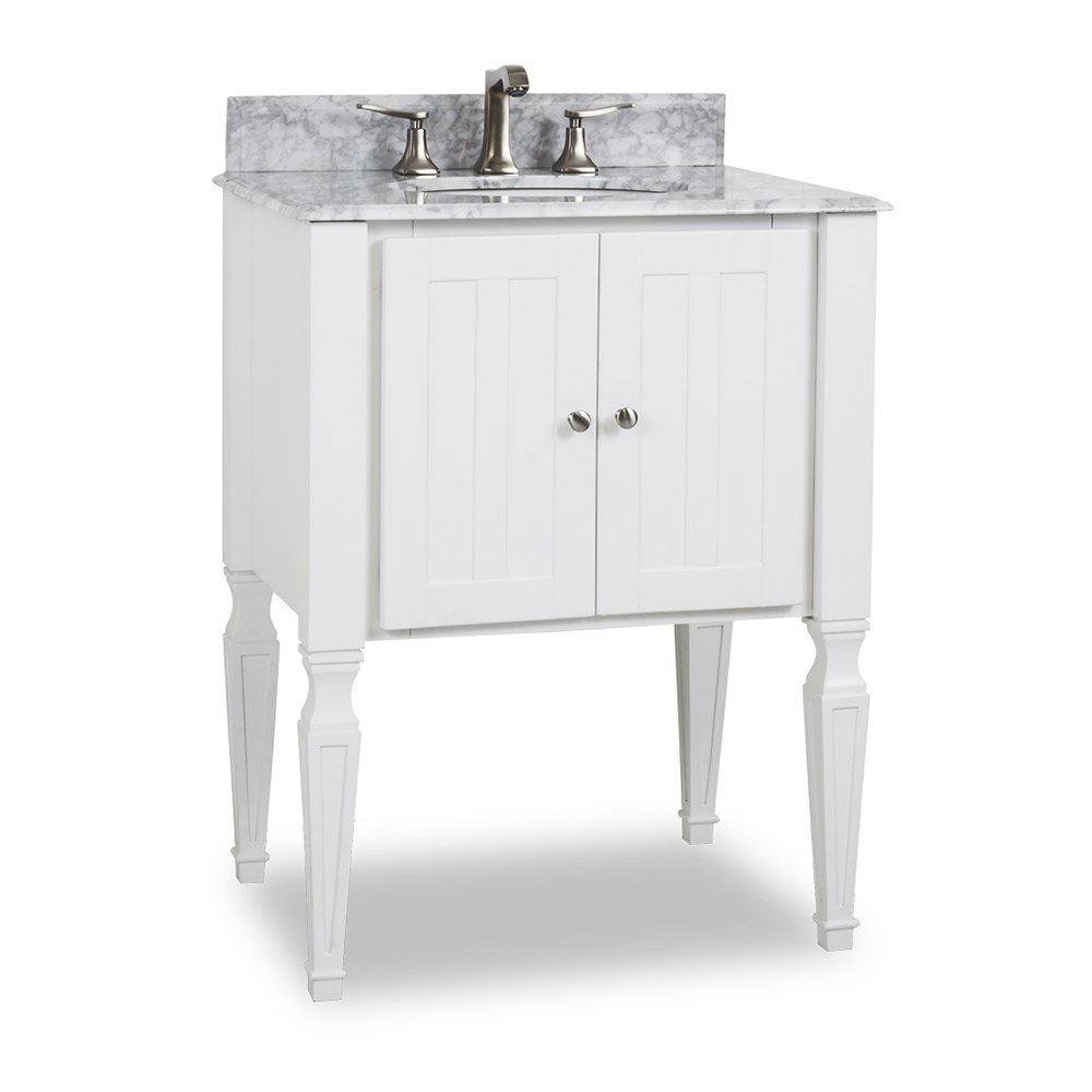 28" Bathroom Vanity with Preassembled Top and Bowl in Painted White