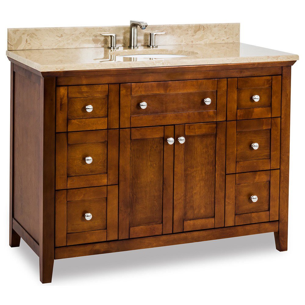 48" Bathroom Vanity with Preassembled Top and Bowl in Chocolate