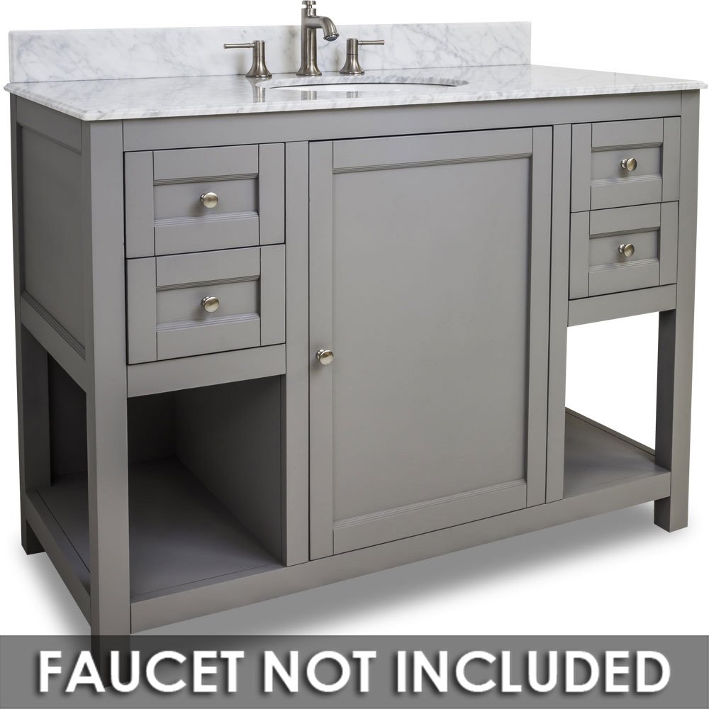 Vanity 48" x 22" x 36" in Grey with White Top