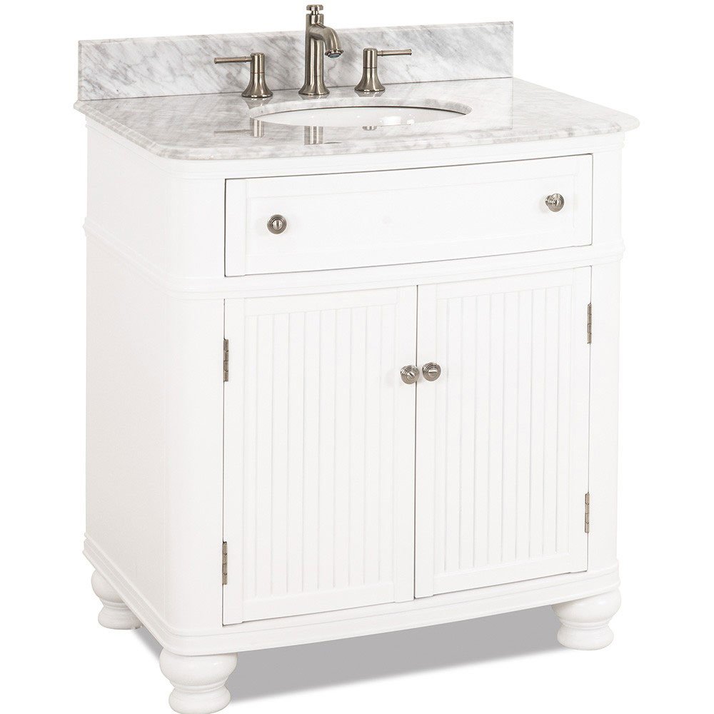 32" Bathroom Vanity with Preassembled Top and Bowl in White