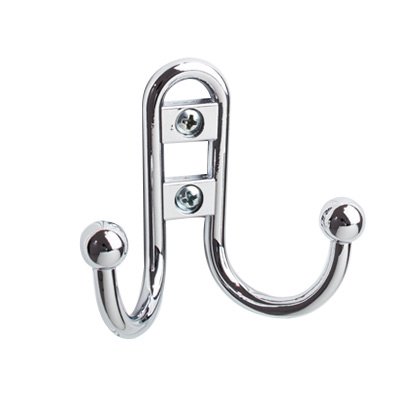 2 9/16" Double Wall Mount Coat Hook In Polished Chrome