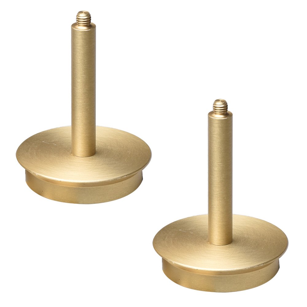 Two(2) Solid Brass Posts and Brackets to Convert Bar Pull into Towel Bar in Brushed Brass