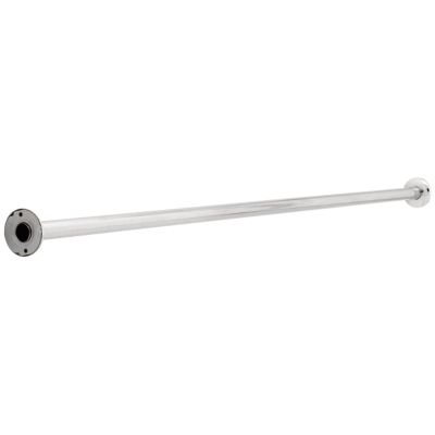 1-1/4 x 5' Steel Shower Rod with Steel Flanges in Bright Stainless Steel