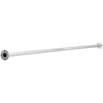 1-1/4 x 6' Steel Shower Rod with Steel Flanges in Bright Stainless Steel