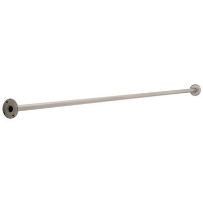 1 x 6' Shower Rod with Step Style Flanges in Satin Nickel