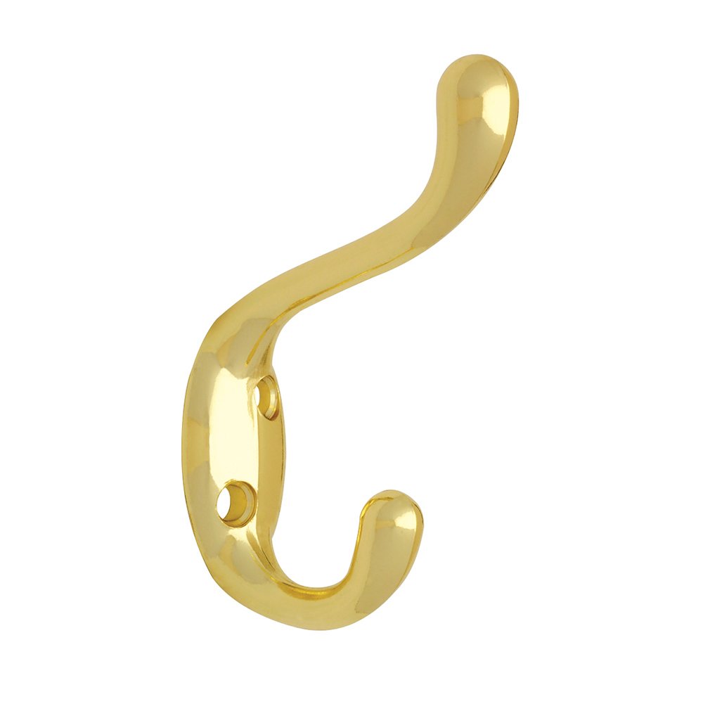 3 3/4" Coat and Hat Hook in Polished Brass