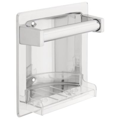 Recessed Soap Dish With Bar in Polished Chrome