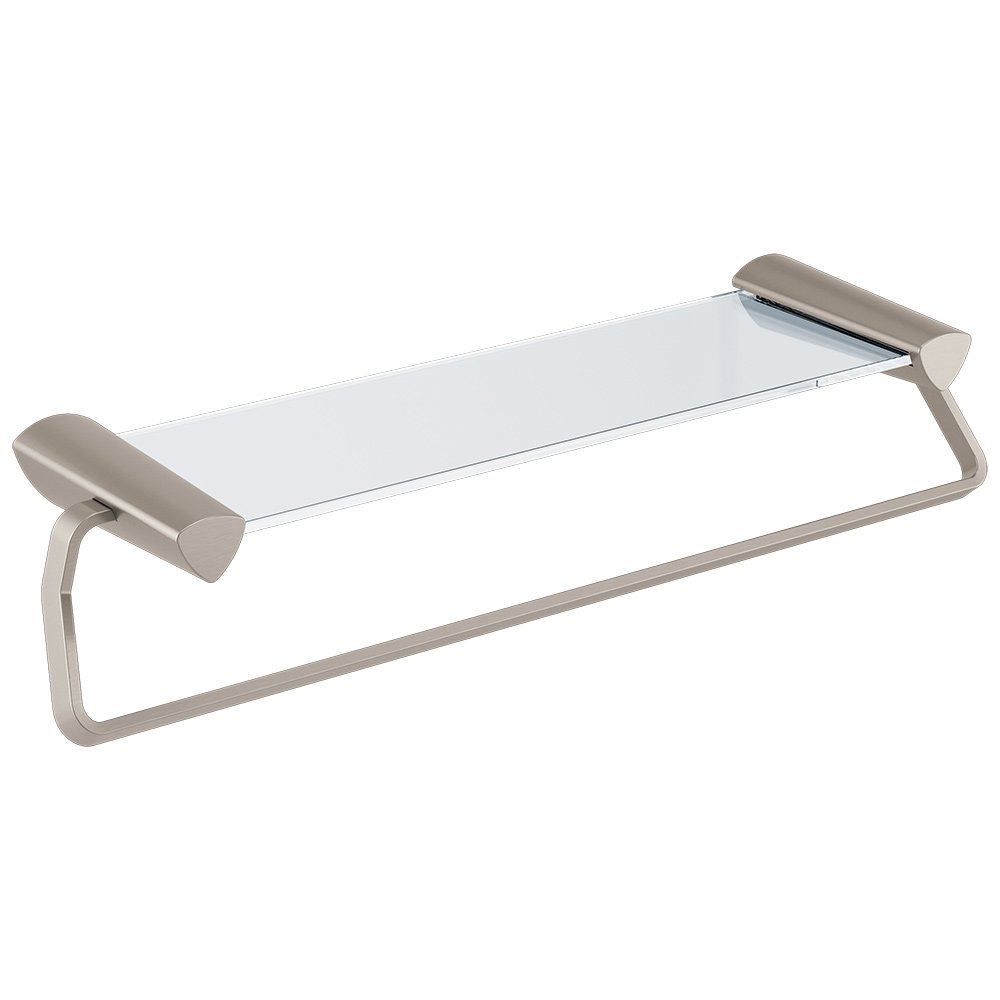 24" Towel Bar with Glass Shelf in Stainless Steel