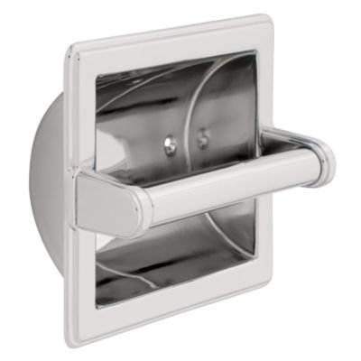 Recessed Paper Holder with Beveled Edges in Polished Chrome