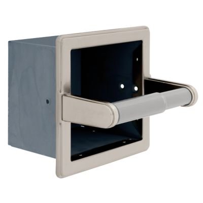 Beveled Recessed Extra Roll Paper Holder in Satin Nickel
