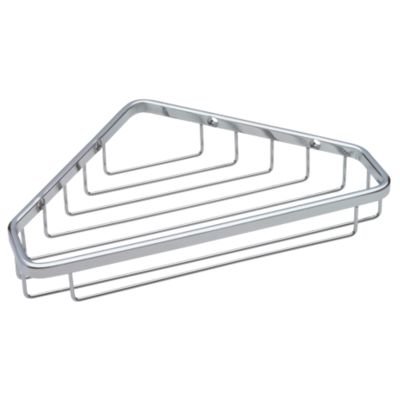 Large Corner Caddy in Bright Stainless Steel