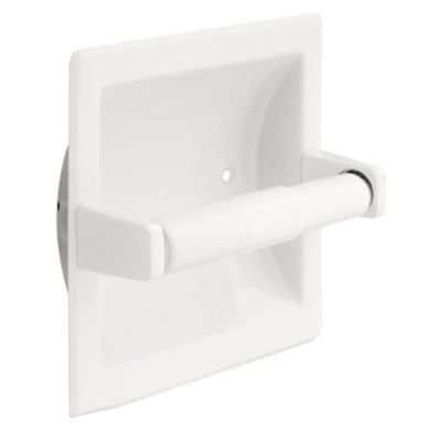 Recessed Toilet Paper Holder in White