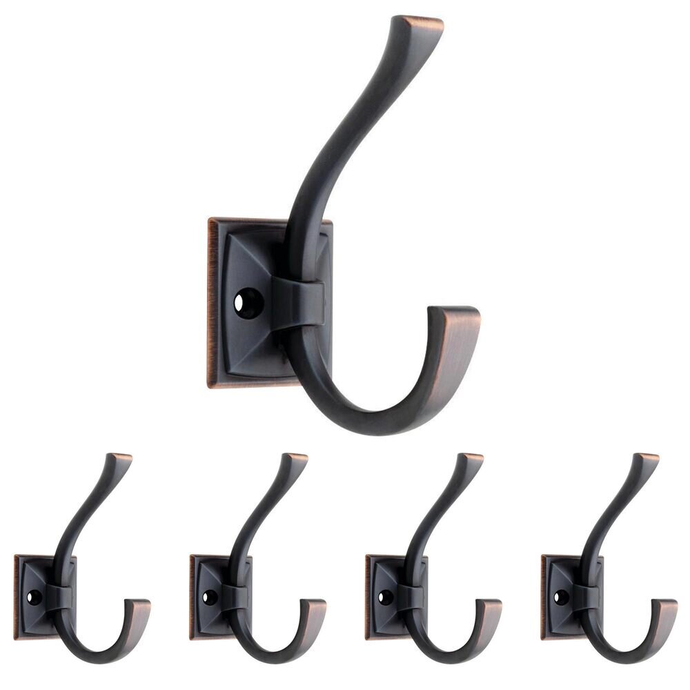 Franklin Brass 137246M Ruavista Coat and Hat Hook, 5 Pack, Bronze with Copper