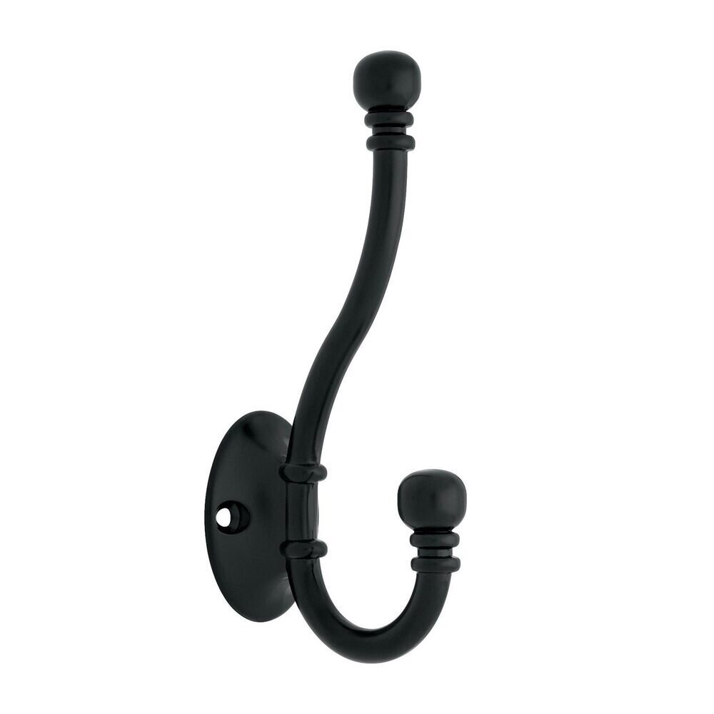 Ball End Coat and Hat Hook in Matte Black