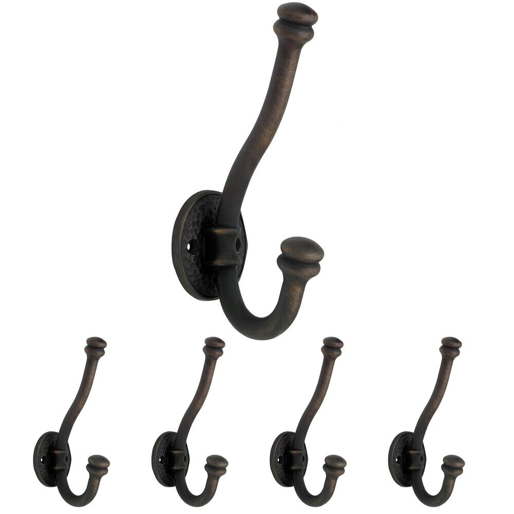Jumbo Hammered Hook (5 Pack) in Brushed Oil Rubbed Bronze