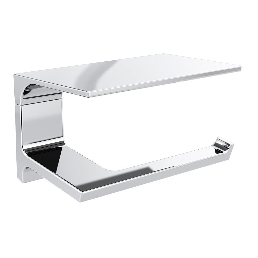 Toilet Paper Holder with Shelf in Chrome