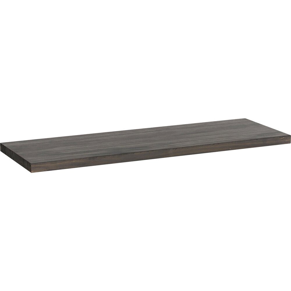 24" Solid Wood Shelf (Pine) in Dark Wood Stain