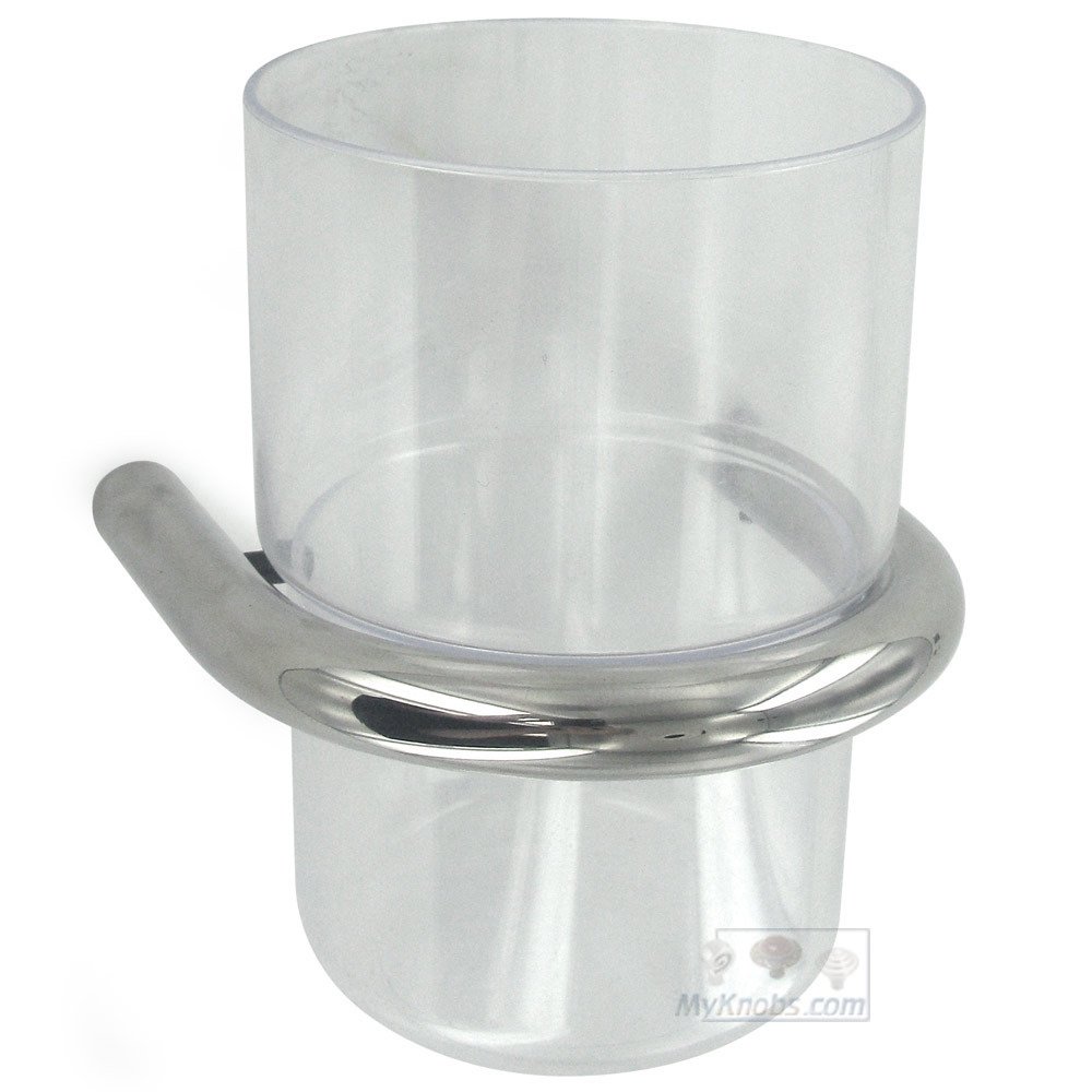 Charlotte Tumbler Holder with Plastic or Stainless Steel Tumbler in Polished Stainless Steel