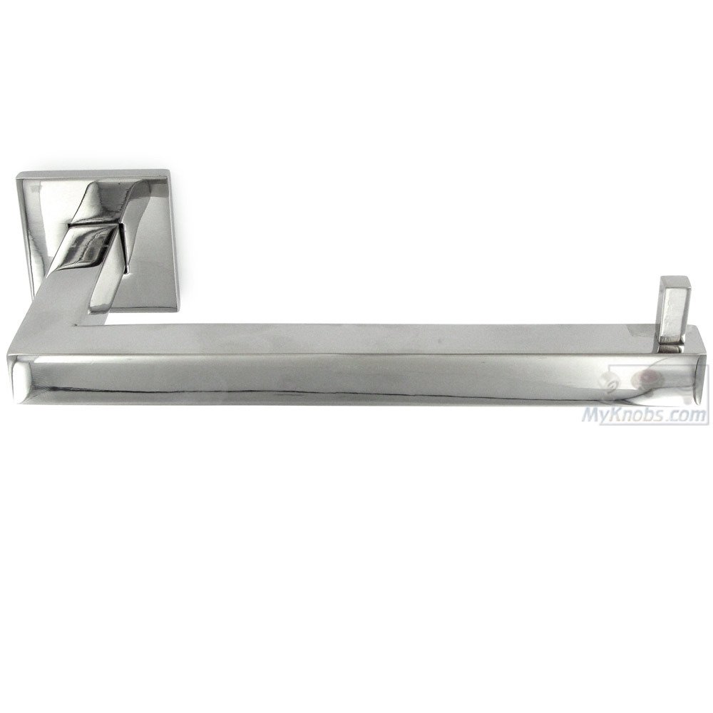 Open Square Toilet Roll Holder in Polished Stainless Steel