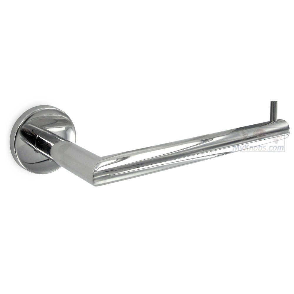 Open Round Toilet Roll Holder in Polished Stainless Steel