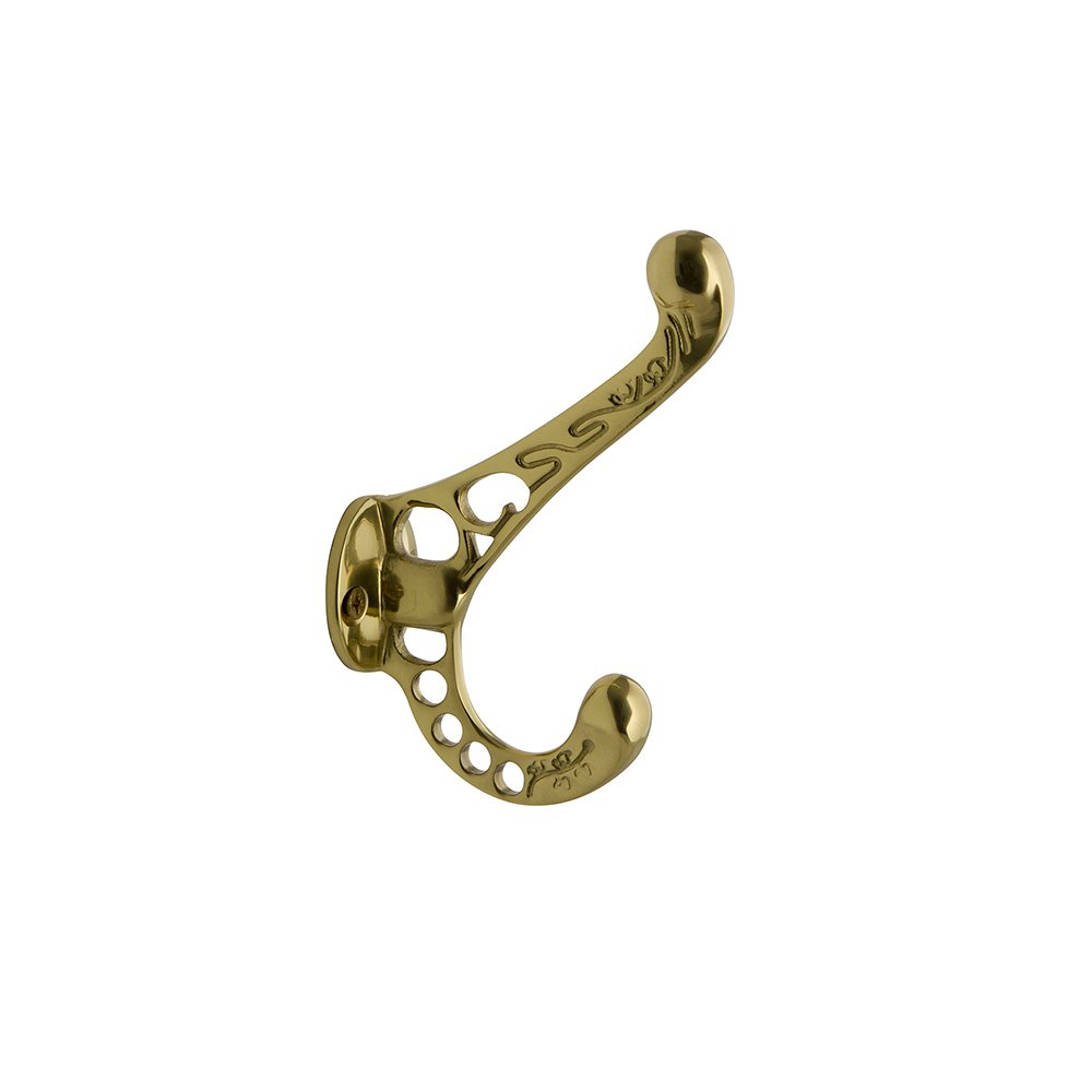 Single Victorian Coat Hook in Unlacquered Brass
