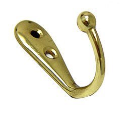 Single Bead Hook in Polished Brass Lacquered