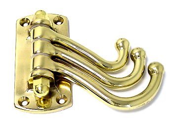 Triple Bead Hook in Polished Brass Lacquered