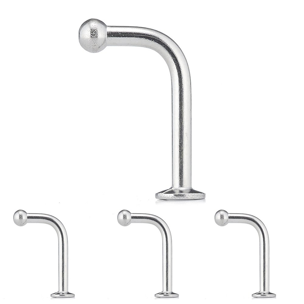 Stainless Steel 5/8" Long Single L-Shaped Screw Hook in Polished Stainless Steel (SOLD AS PACK OF 4)