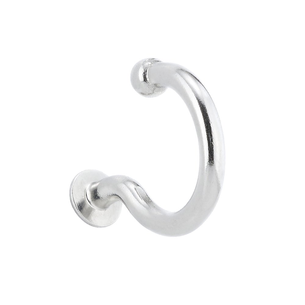 Stainless Steel 1 1/32" Long C-Shaped Screw Hook in Polished Stainless Steel