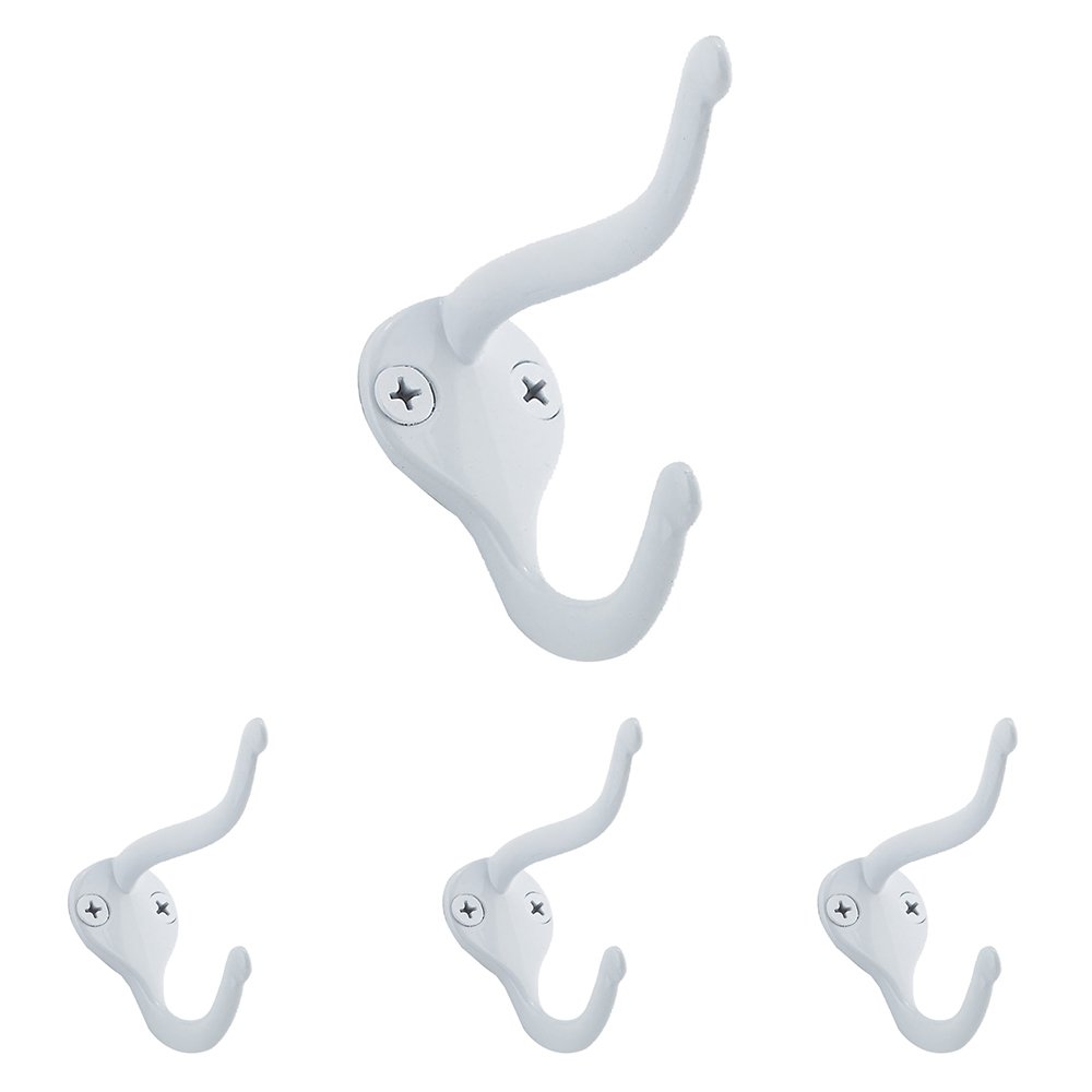 2 3/4" Single Utility Hook (4 Per Pack) in White