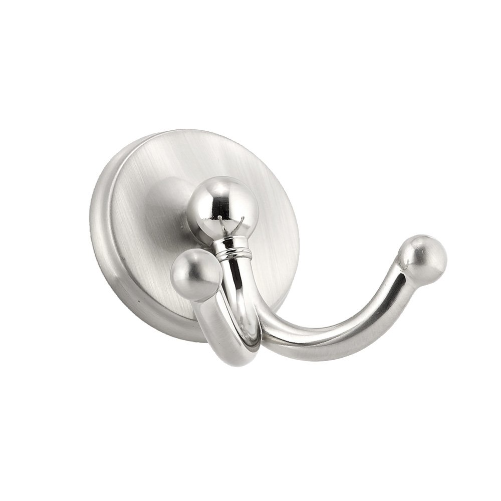 Double Transitional Metal Hook in Brushed Nickel