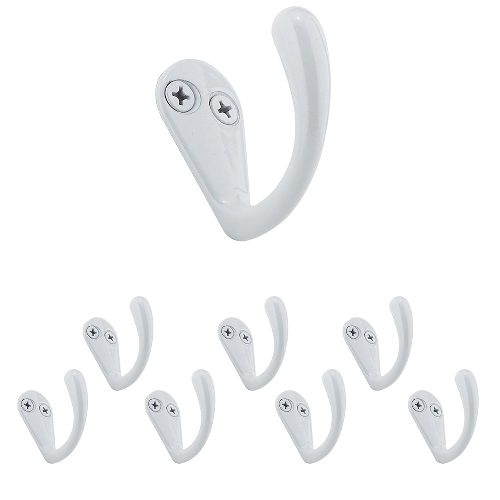 1 1/2" Single Utility Hook (8 Per Pack) in White