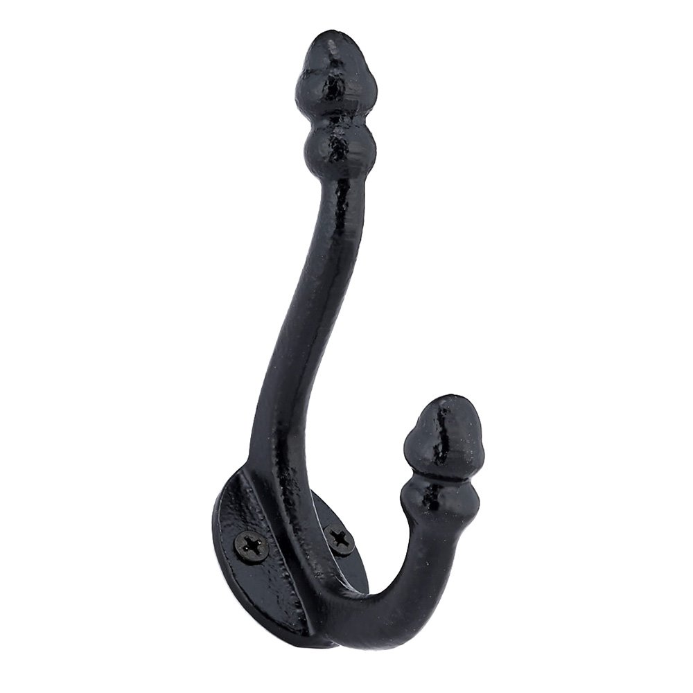 Single Classic Forged Iron Hook in Matte Black