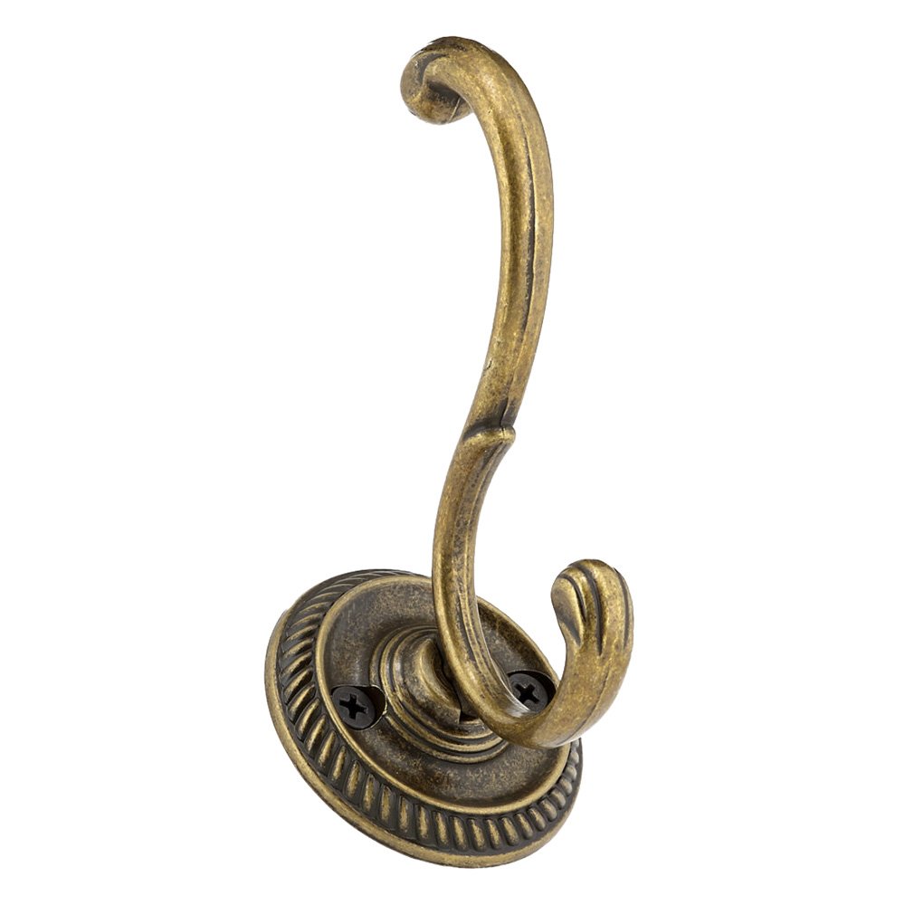 4 1/2" Classic Single Coat Hook in Antique Brass