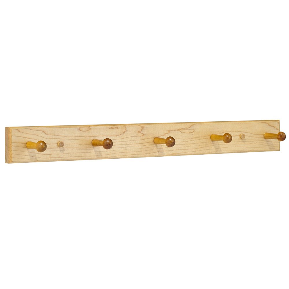 Quintuple Classic Hook Rack in Maple