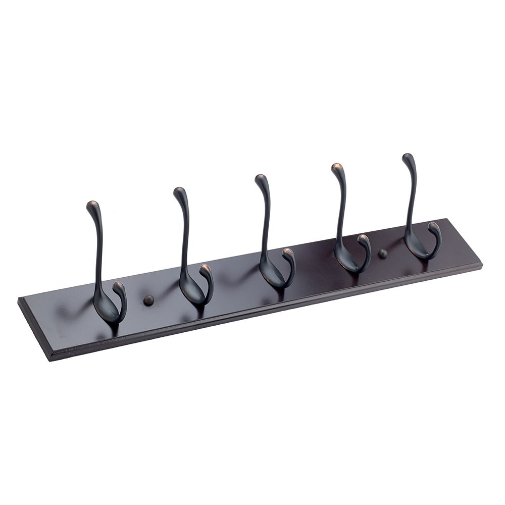 Quintuple Utility Hook Rack in Brushed Oil Rubbed Bronze And Espresso