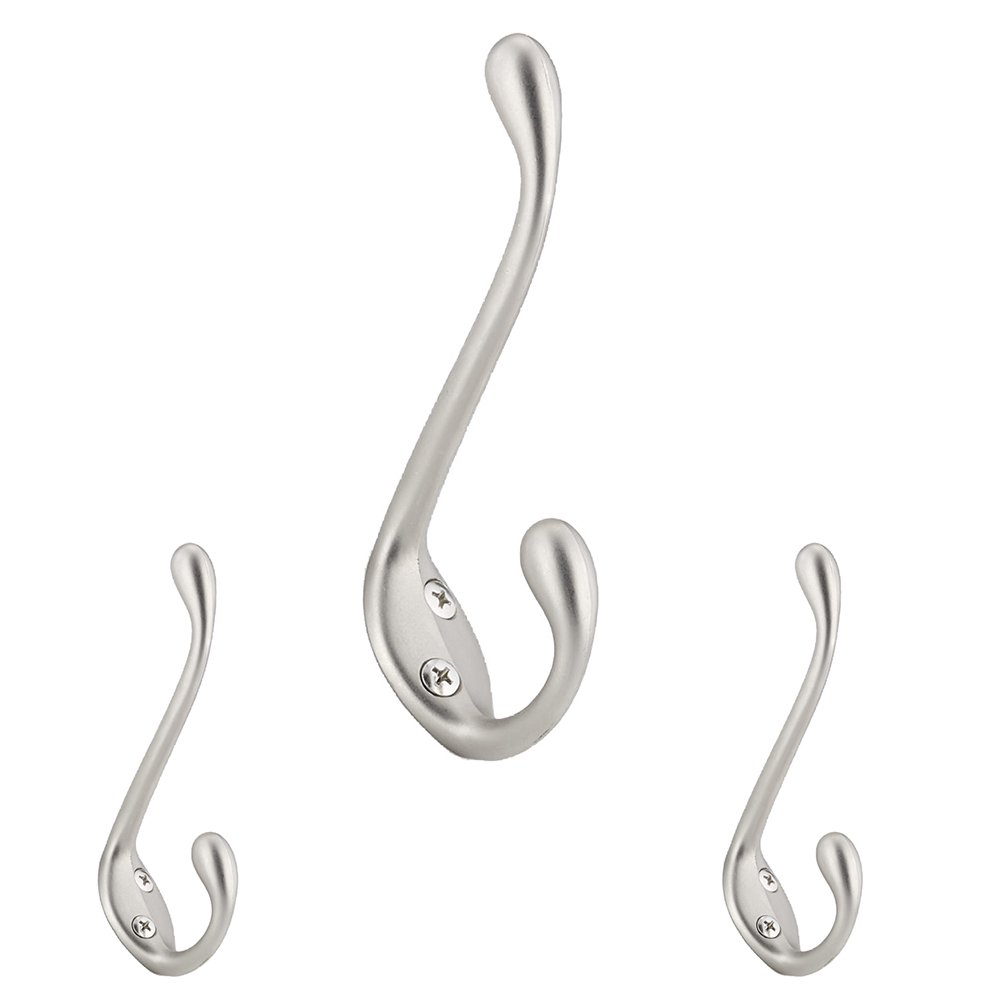 4" Single Utility Hook (3 Per Pack) in Matte Nickel
