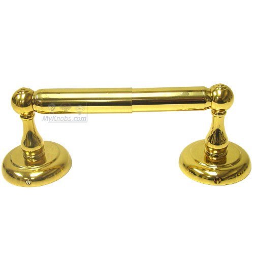 Two Post Tissue Paper Holder in Polished Brass