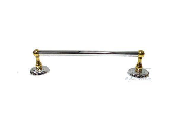 18" Towel Bar in Two-Tone Brass and Chrome