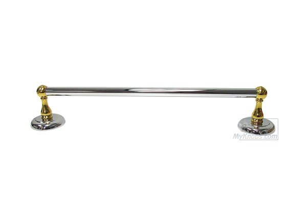 24" Towel Bar in Two-Tone Brass and Chrome